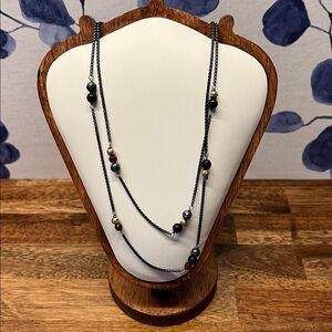 David Yurman Blackened Silver & 18K Gold Multi Gemstone Bead Box Chain necklace